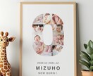 お子さまの誕生日フォトボードをデザインします １年分の「大きくなったね！」を世界に一つの飾れる１枚に！ イメージ2