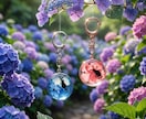 紫陽花と猫のキーフォルダー販売します 雨の景色を紫陽花の色で色付けしませんか イメージ1