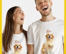 ペットのお写真でオリジナルTシャツつくります 写真と名前を送るだけ。ペットとの思い出に。プレゼントOK！ イメージ1