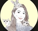 ペットと飼い主さまのシンプルな似顔絵を描きます 優しい笑顔のアイコンはいかがですか イメージ2