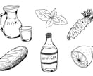 野菜や植物、料理のスケッチ風イラスト描きます メニュー表やパンフ等の挿絵にぴったりな植物・食べ物スケッチ イメージ2
