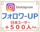 インスタ・国内フォロワー５００人拡散して増やします 日本国内☆１０万人まで！あなたのファンを増やす格安プラン！ イメージ1