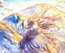 背景つき一枚絵を描きます アナログ透明水彩で目をひくイラストを描きます イメージ1