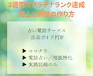 2週間でプラチナランク│実際に行った手順伝授します 電話占いサービスで実際に成果が出たココナラ実践記録PDF イメージ2