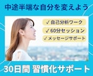 30日間 習慣化サポート/目標に向けて伴走します 中途半端な自分を変えよう/プロコーチによる習慣定着コーチング イメージ1