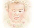 出産祝いにも！想いのこもった似顔絵描きます A4サイズ♪ご自身の手書きメッセージ入りで愛されプレゼントに イメージ3