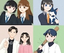 柔らかい雰囲気の似顔絵イラスト描きます 思い出の一枚を可愛いイラストにしませんか？ イメージ2