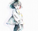 ゆるい雰囲気の女の子を描きます カラー、モノクロ、写真を元にした似顔絵等もOK イメージ5