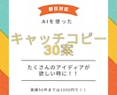 最新AIを使ってキャッチコピー30案考えます まずはとにかくたくさんのアイディアが欲しいときに！ イメージ1