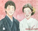 優しい水彩画の似顔絵ウェルカムボード、作成します 簡易額縁付き☆気持ちを込めて、一枚一枚丁寧にお描きします イメージ3