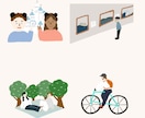イラスト4点セット　やさしいタッチの挿絵を描きます 雑誌やマップ、WEBなどにお使いください イメージ1