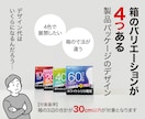色違いやサイズ違いのパッケージデザインします ガジェット・家電・インテリア雑貨に対応／バリエーション4箱 イメージ1