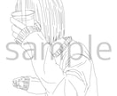 SNS用のオシャレなモノクロ線画アイコン制作します 顔を見せないイマドキの線画アイコンで貴方のSNSを彩ります！ イメージ1
