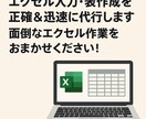 エクセル入力・表作成を正確＆迅速に代行します 面倒なエクセル作業をおまかせください！ イメージ1