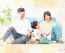 あたたかい水彩画タッチの似顔絵を制作します 大切な記念日や、贈り物に、あたたかい光に包まれたイラストを イメージ1