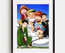 ワンピースの画風で　誕プレ　ウェルカムボードます アニメ　ワンピース　ルフィ　風のかわいい似顔絵 イメージ5