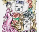 愛するペットのアナログイラストを作成いたします 美しく、ゴージャスな仕上がりに… イメージ1