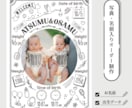 双子の写真入り命名書ポスターを印刷して発送します A4/A3サイズ対応・2人の出生データを一枚の記念ポスターに イメージ2