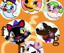 ハロウィン用★お菓子袋台紙、メッセージカード、アイコン、似顔絵可、プレゼントなど★ イメージ2