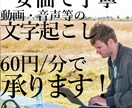 60円/分で動画・音声の文字起こしを承ります 丁寧に、正確に作業させていただきます。 イメージ1
