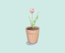 シンプルな植木鉢のお花アイコン描きます 1輪のお花が結局1番かわいい！ イメージ1
