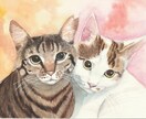 写真などからペットの絵、水彩でお描きします 複数の画像から一枚の画像に仕上げることもできます。 イメージ1