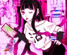 より安くクールなアイコンSNSイラストを作成します ドリームコア/Y2K/無地背景/等身大/ミニキャラ イメージ2