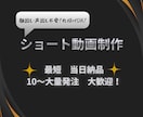ショート動画制作　丸投げOK  即納品します 顔出し声出し不要／10分制作／大量発注OK イメージ1