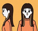 シンプルで可愛い似顔絵作成いたします 人物の特徴をチャーミングに描きます イメージ1