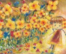 妖精とお花の絵画をクレヨンで描きます 思い出　大切　記念　お花　プレゼント イメージ4