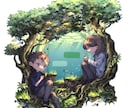 大切な方に送る記念の一枚作成します デフォルメ調の可愛い似顔絵！記念日のプレゼント等に！ イメージ2