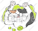 商用利用OK！猫の手書きイラスト販売しています SNS、パンフレットやチラシ、POP、名刺、印刷の素材に★C イメージ2
