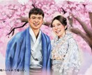 写真をもとに鮮やかなデジタル水彩似顔絵を描きます 【お2人様から】素敵な写真をより鮮やかな作品に仕上げます✨ イメージ1