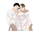 お子様や家族のイラストを描きます ニューボーンフォト、バースデーフォトなど♡ イメージ2