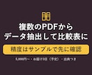PDFからデータ抽出し比較表を作成します PDFをデータ化、精度はサンプルで先に確認 イメージ1
