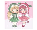ゆめかわ♡キュートなデフォルメイラスト描きます 創作・夢絵など、ロリータ＆ガーリーな衣装で可愛く描きます♡ イメージ3