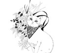 キレイ系、お洒落にモノクロイラスト描きます 【人物、動物、モチーフ何でもOK】 イメージ6