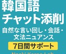 韓国語チャット添削｜します 自然な言い回し・会話・文法ニュアンスまで丁寧サポート【7日間 イメージ1