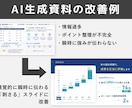 AIで作成された資料の見直し／改善をします AI生成資料に満足されていない方向けのサービスです イメージ1