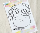 ゆるかわ筆タッチの似顔絵の作成をします キャラクターちっくな似顔絵！墨の質感で世界に１つのプレゼント イメージ2