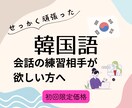 体験版:【初級＋】韓国語お手伝いします 初心者の方、練習してみませんか？ イメージ1