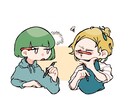 心が和むデフォルメ2人組のイラスト描きます 基本料金2000円 テンプレ以外のポーズ+500円 イメージ2