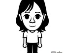 白黒2頭身キャラクター風の似顔絵を描きます 色は白と黒のみ、服装は白Tシャツ＆黒スボンのシンプル似顔絵 イメージ6