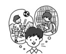 教育系モノクロカットイラスト描きます 教材や子どもの為の小さなモノクロカット イメージ1