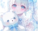 色と小物で創る世界観！ふわふわ可愛い女の子描きます 好きを詰めた宝物の一枚に。SNS、ヘッダー、グッズ利用もOK イメージ9
