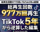 総再生回数977万回の編集を届けます スピード納品！最初の3秒で離脱させない構成！丸投げOK！ イメージ1
