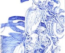 ペン画でのイラスト作成をいたします 車バイクや人物、ペットなどどんなものでもイラストにいたします イメージ1