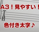 色付きデカ字！手書き！ベースTAB譜作成代行します お手持ちのバンドスコアを大きく見やすいパート譜に(ベース) イメージ1