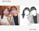 お写真からオシャレなニュアンス線画アイコン描きます 〜お顔出しNGの方に◎シンプルで大人可愛い手描き風アイコン〜 イメージ4