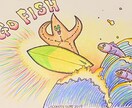 海、ハワイ、サーフスタイル好きの方にお勧めします フリーハンドで描いたイラストや絵、ロゴなどをご提供しています イメージ1